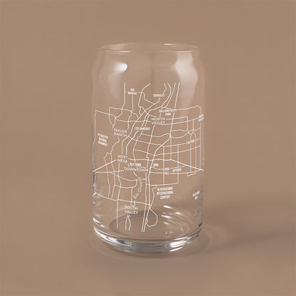 NARBO Albuquerque, NM Map Beer Can Drinking Glass 16oz