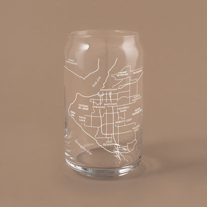 NARBO Anchorage, AK Map Beer Can Drinking Glass 16oz