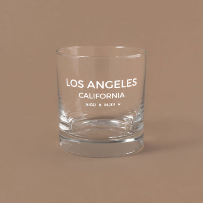 NARBO THE BLOCK 11oz whisky rocks DOF glass with Los Angeles map design