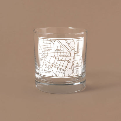 NARBO Portland, OR Map Traditional Whisky Rock DOF Drinking Glass 11oz