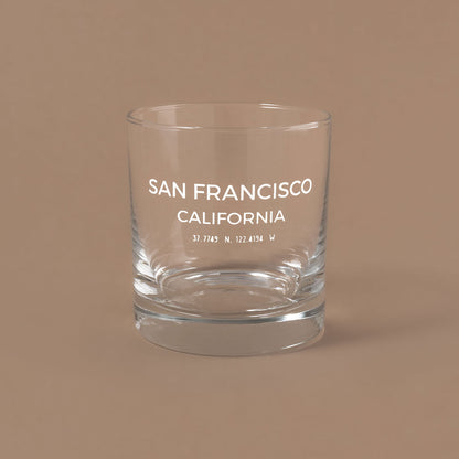 NARBO San Francisco, CA Map Traditional Whisky Rock DOF Drinking Glass 11oz