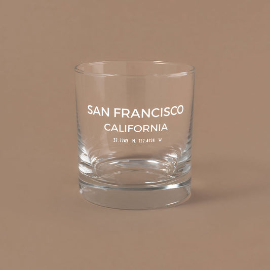 NARBO San Francisco, CA Map Traditional Whisky Rock DOF Drinking Glass 11oz