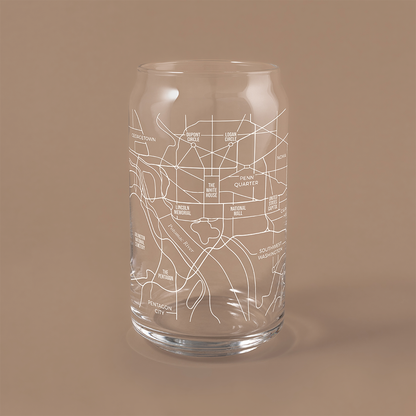 NARBO Washington DC Map Beer Can Drinking Glass 16oz