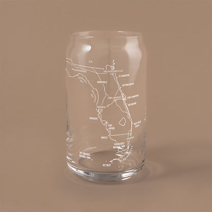 NARBO 16oz Beer Can Drinking Glass with Florida State Map