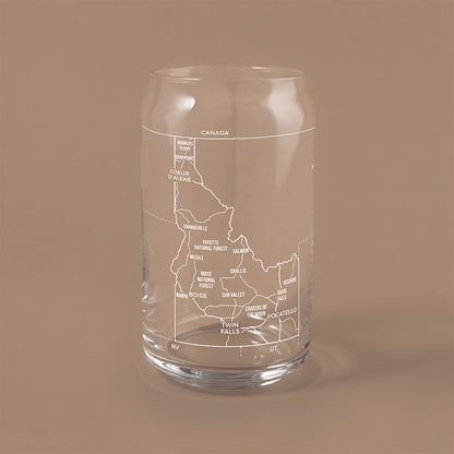 NARBO 16oz Beer Can Drinking Glass with Idaho State Map