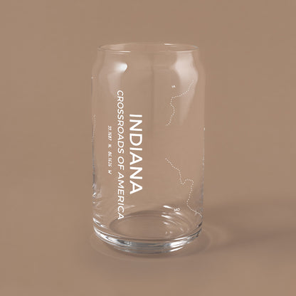 NARBO 16oz Beer Can Drinking Glass with Indiana Map