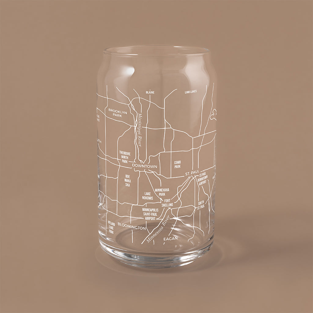 NARBO Minneapolis Map Beer Can Drinking Glass 16oz