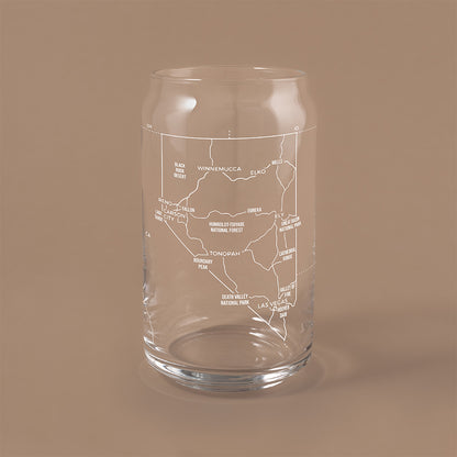 NARBO Nevada State Map Beer Can Drinking Glass 16oz