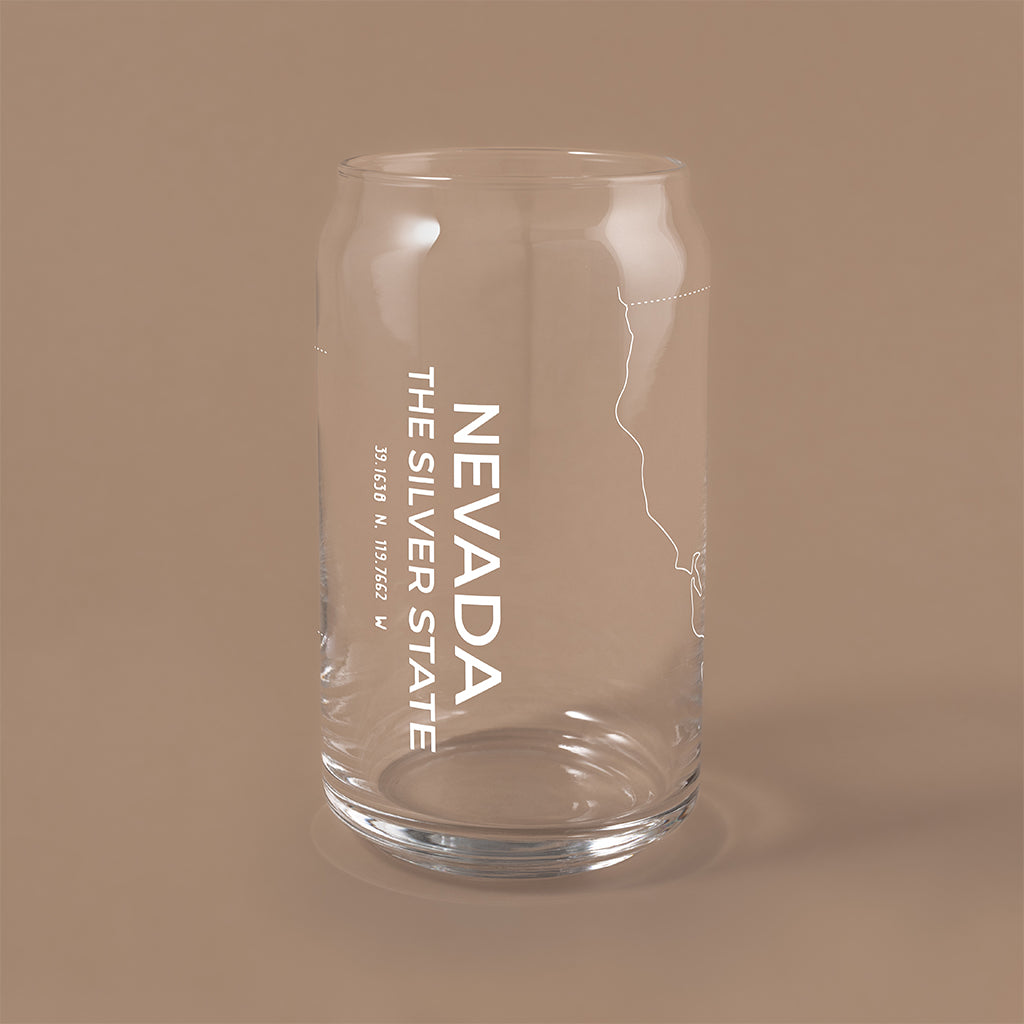 NARBO Nevada State Map Beer Can Drinking Glass 16oz