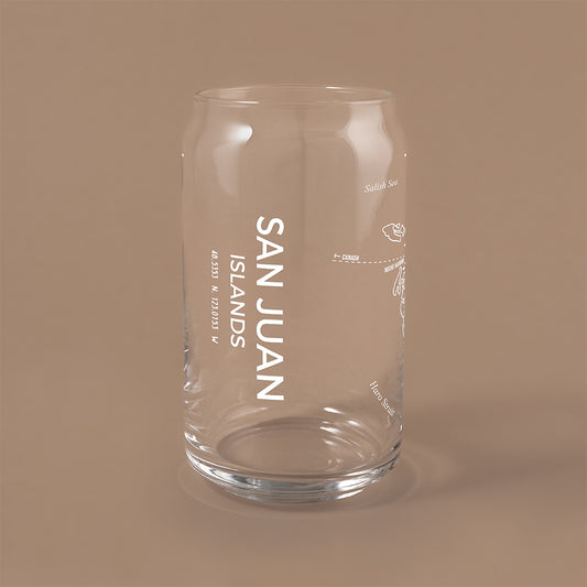 NARBO 16oz Beer Can Drinking Glass with San Juan Islands Map