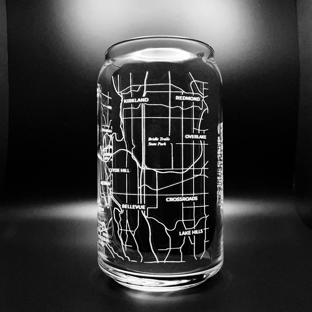 NARBO Seattle Map Beer Can Drinking Glass 16oz