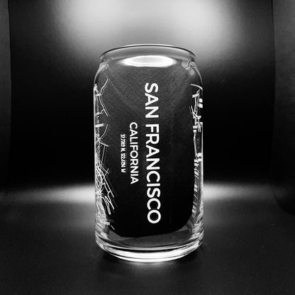 NARBO San Francisco Map Beer Can Drinking Glass