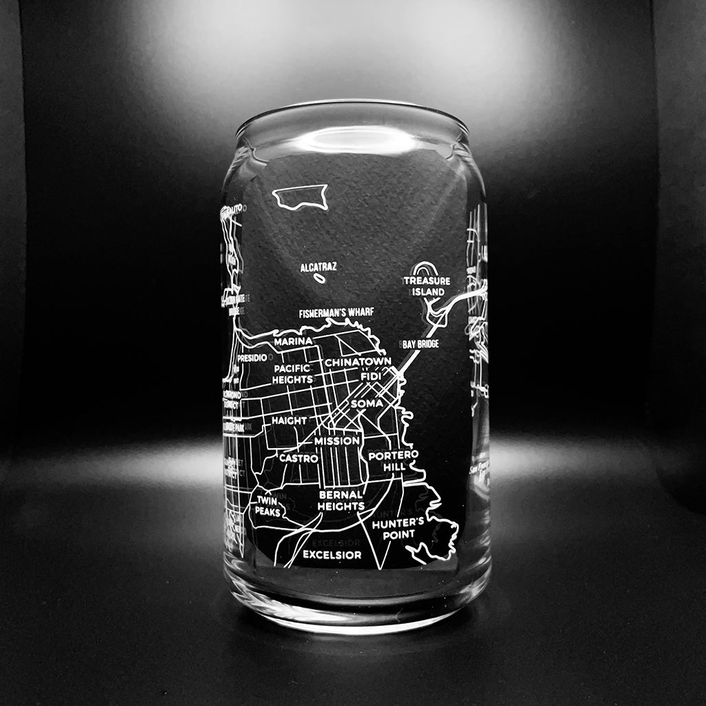 NARBO San Francisco Map Beer Can Drinking Glass