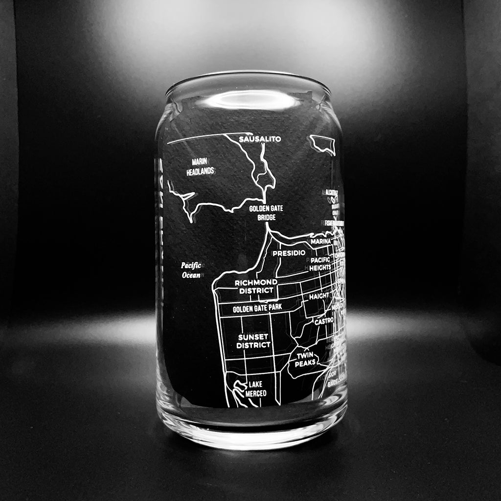 NARBO San Francisco Map Beer Can Drinking Glass