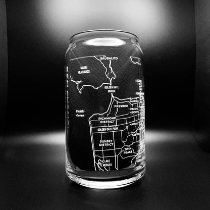 NARBO San Francisco Map Beer Can Drinking Glass